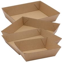 ТАРЕЛКА КАРТОН КРАФТ ПРАВОЪГЪЛНА 10х16(12.8х18.8)х4см  730мл х125