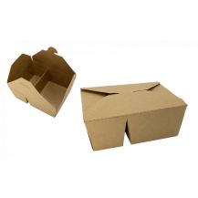 КУТИЯ КАРТОН КРАФТ ДВЕ ОТДЕЛЕНИЯ 17.8х13.7х6.5см 1400мл х50